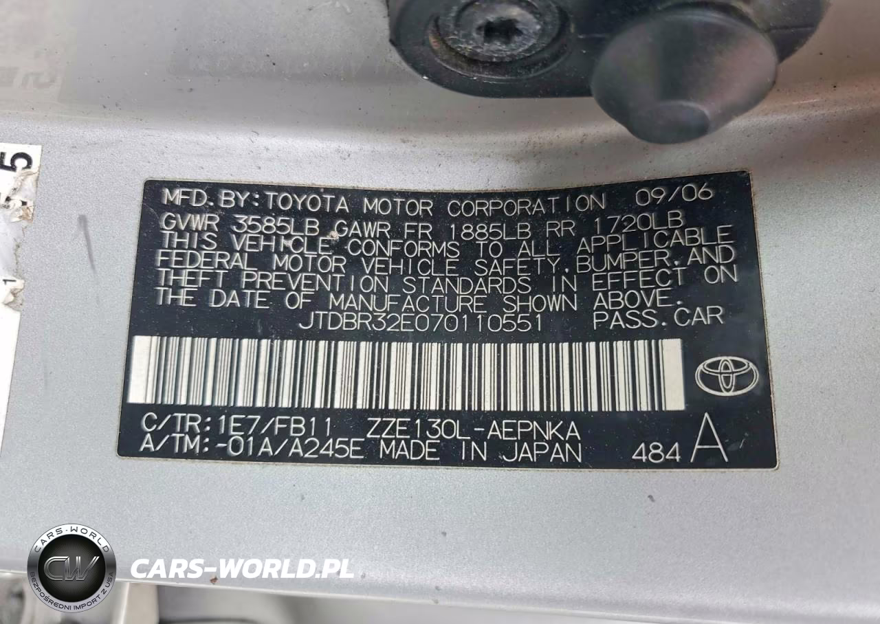 2007 Toyota Corolla Le VIN:JTDBR32E070110551 - 12