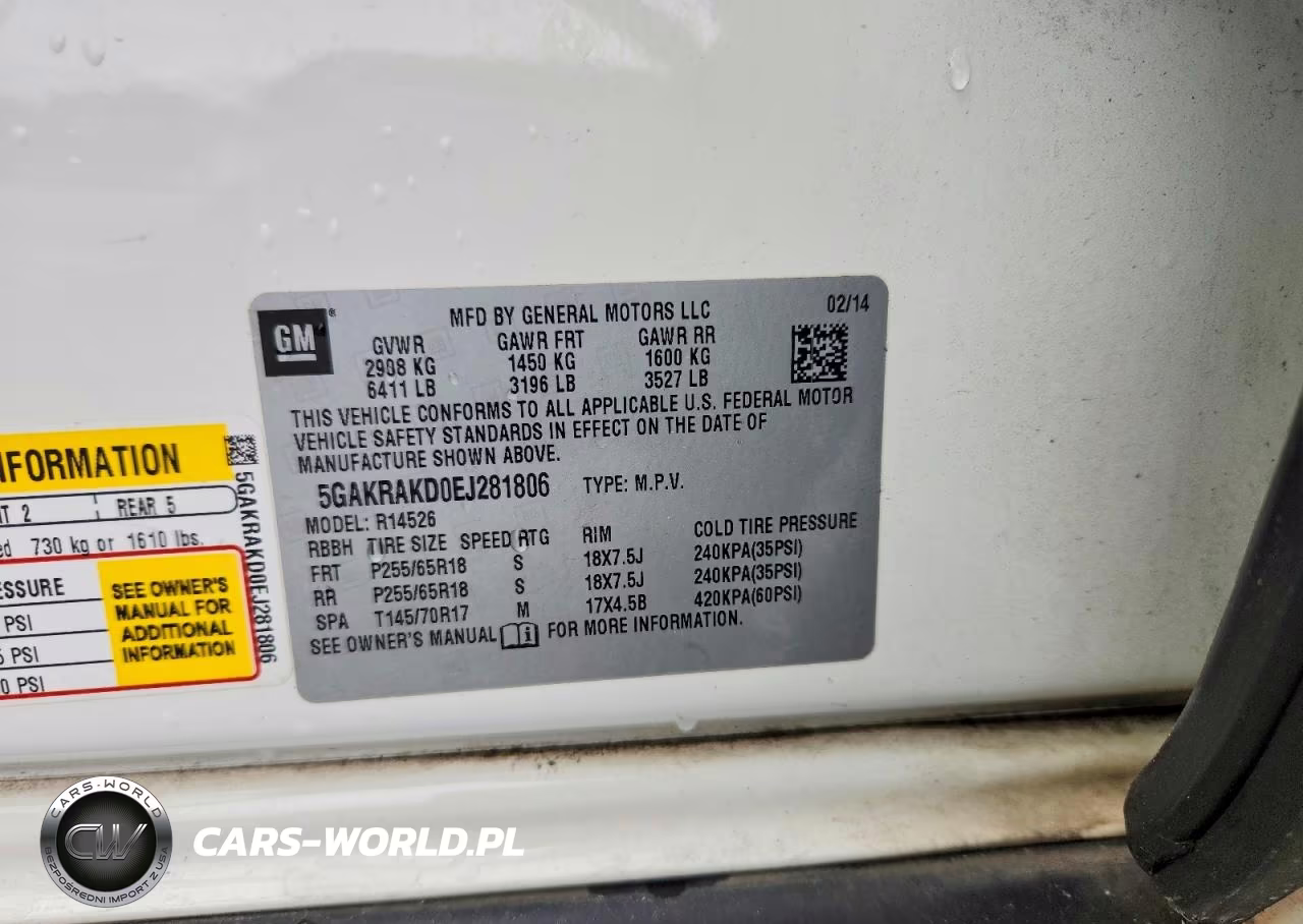 2014 Buick Enclave VIN:5GAKRAKD0EJ281806 - 13