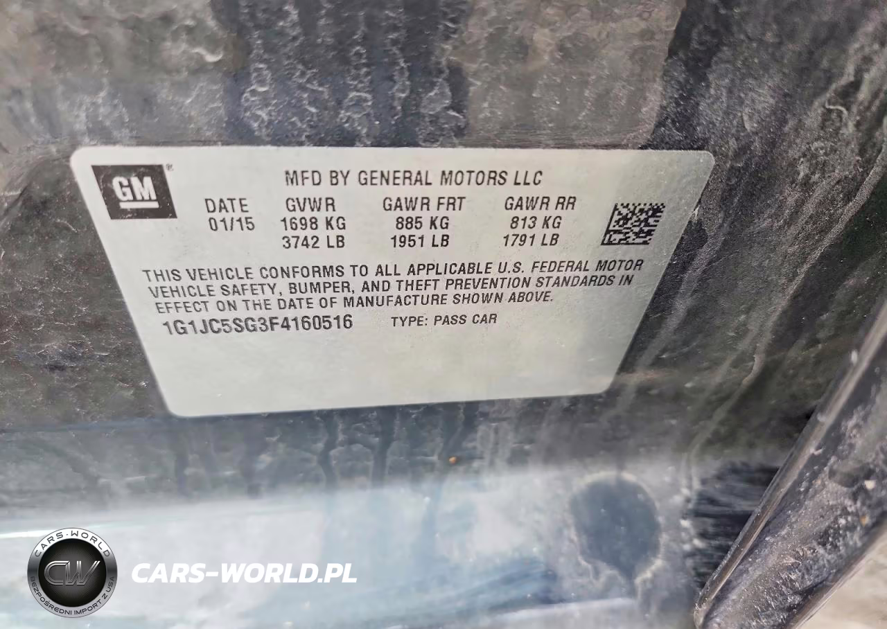 2015 Chevrolet Sonic Lt VIN:1G1JC5SG3F4160516 - 12