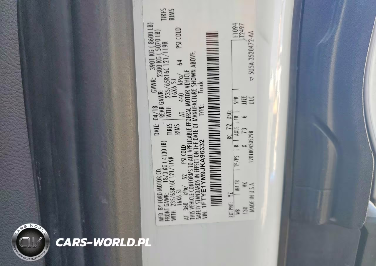 2018 Ford Transit T-150 VIN:1FTYE1YM9JKA96332 - 12