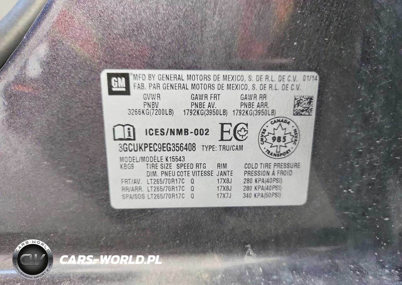 2014 Chevrolet Silverado K1500 VIN:3GCUKPEC9EG356408 - 12