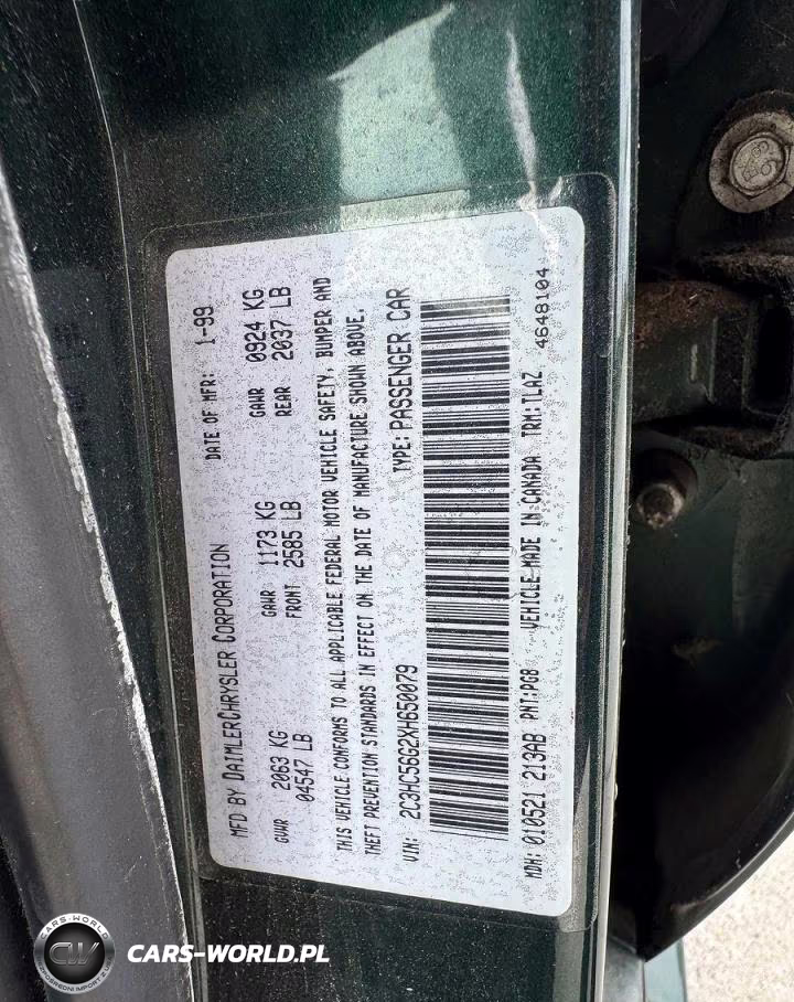 1999 Chrysler Lhs VIN:2C3HC56G2XH650079 - 10