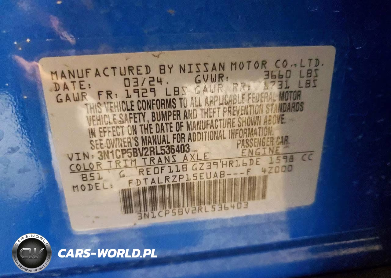 2024 Nissan Kicks S VIN:3N1CP5BV2RL536403 - 12