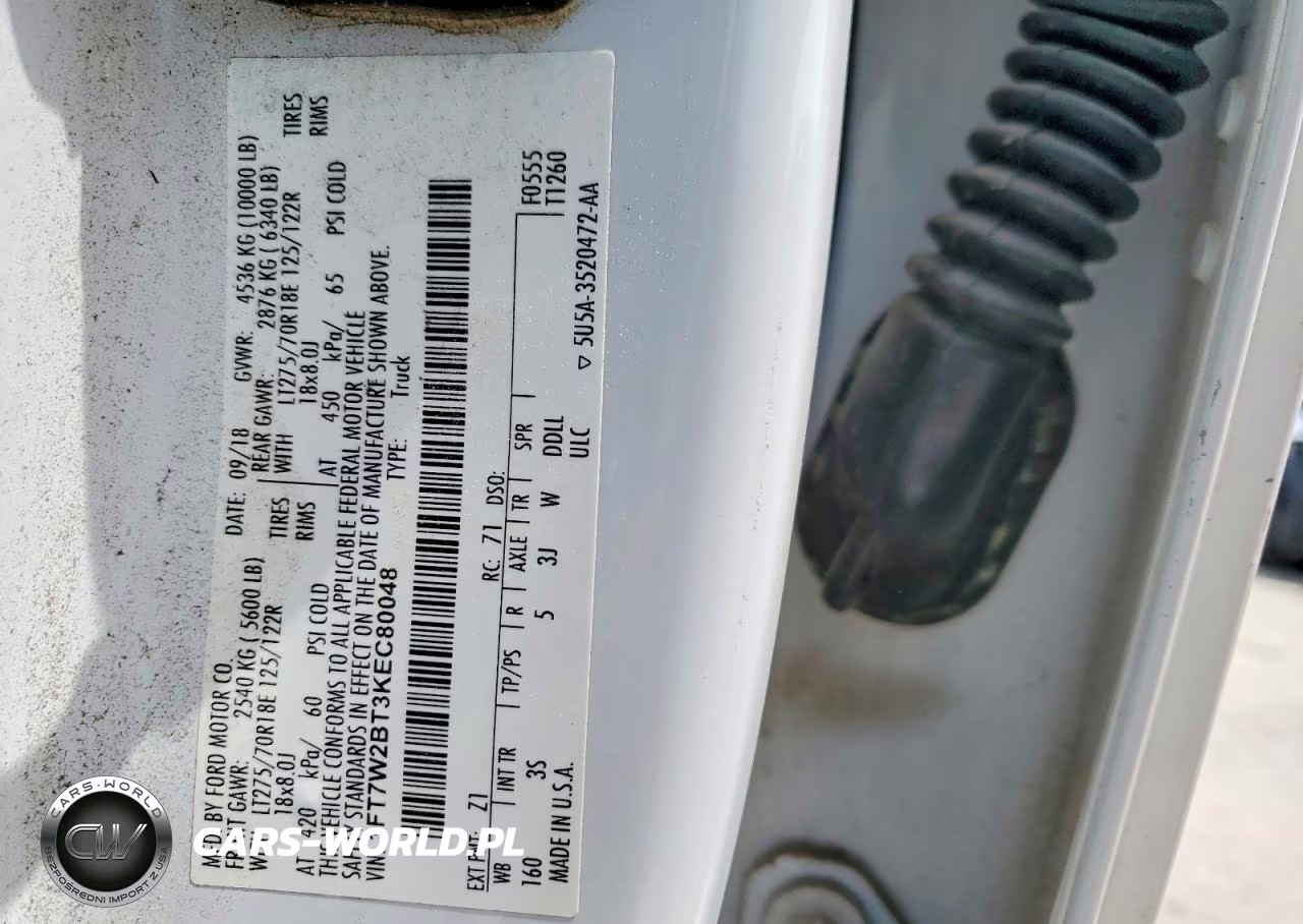 2019 Ford F250 Super Duty VIN:1FT7W2BT3KEC80048 - 12