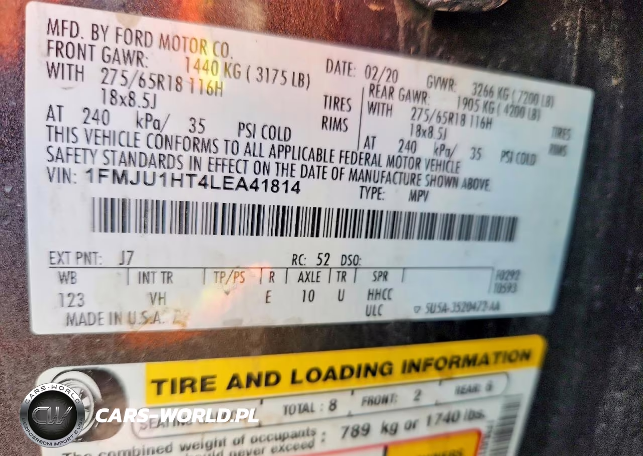 2020 Ford Expedition Xlt VIN:1FMJU1HT4LEA41814 - 14
