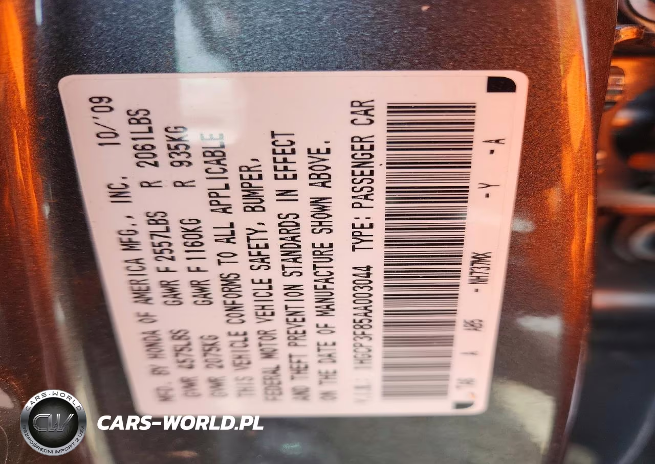 2010 Honda Accord Exl VIN:1HGCP3F85AA003044 - 13