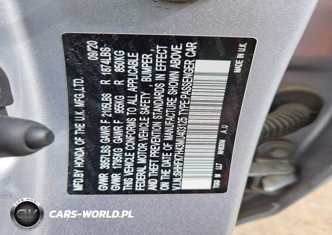 2021 Honda Civic Sport VIN:SHHFK7H43MU403125 - 12