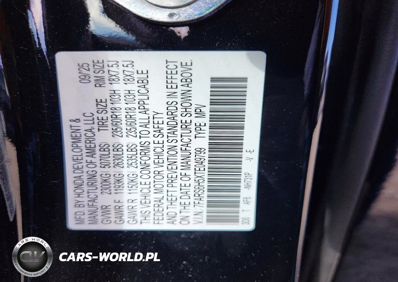 2026 Honda Cr-V Sport VIN:7FARS6H5XTE049799 - 13