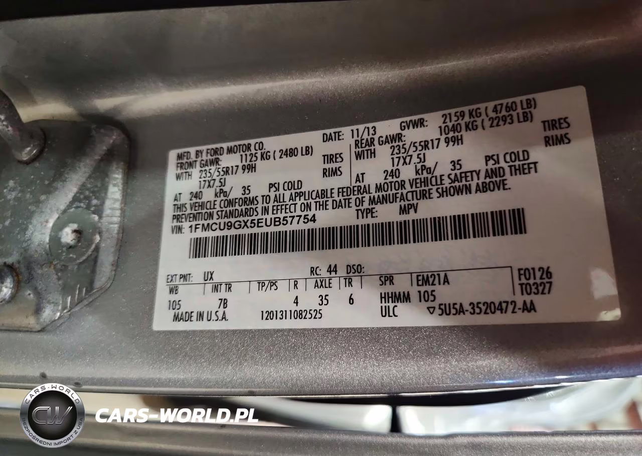 2014 Ford Escape Se VIN:1FMCU9GX5EUB57754 - 13