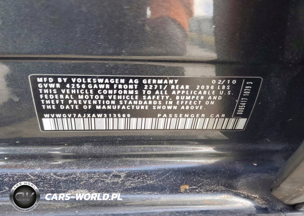 2010 Volkswagen Gti VIN:WVWGV7AJXAW313569 - 12