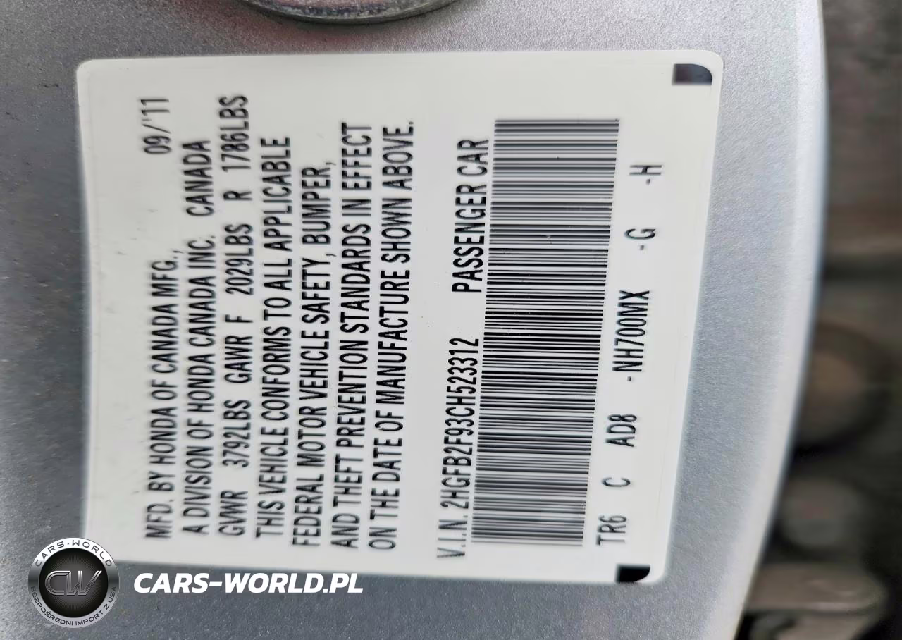 2012 Honda Civic Exl VIN:2HGFB2F93CH523312 - 12