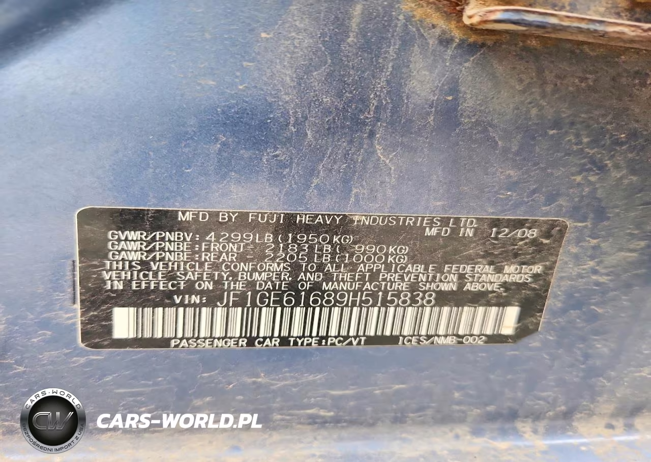 2009 Subaru Impreza 2.5I VIN:JF1GE61689H515838 - 13