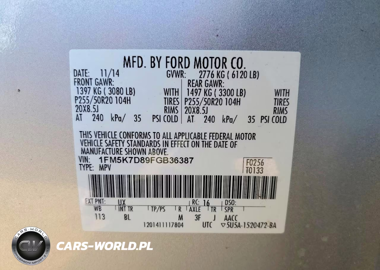 2015 Ford Explorer Xlt VIN:1FM5K7D89FGB36387 - 14