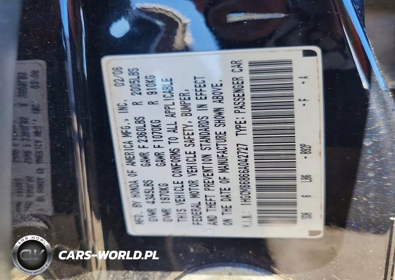 2006 Honda Accord Ex VIN:1HGCM66866A042727 - 13
