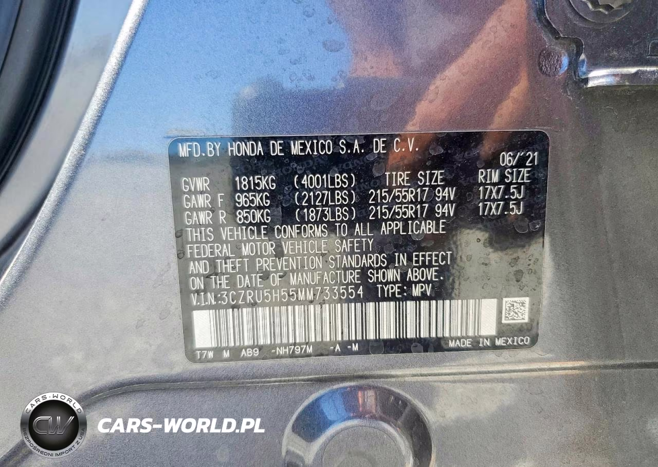2021 Honda Hr-V Ex VIN:3CZRU5H55MM733554 - 14