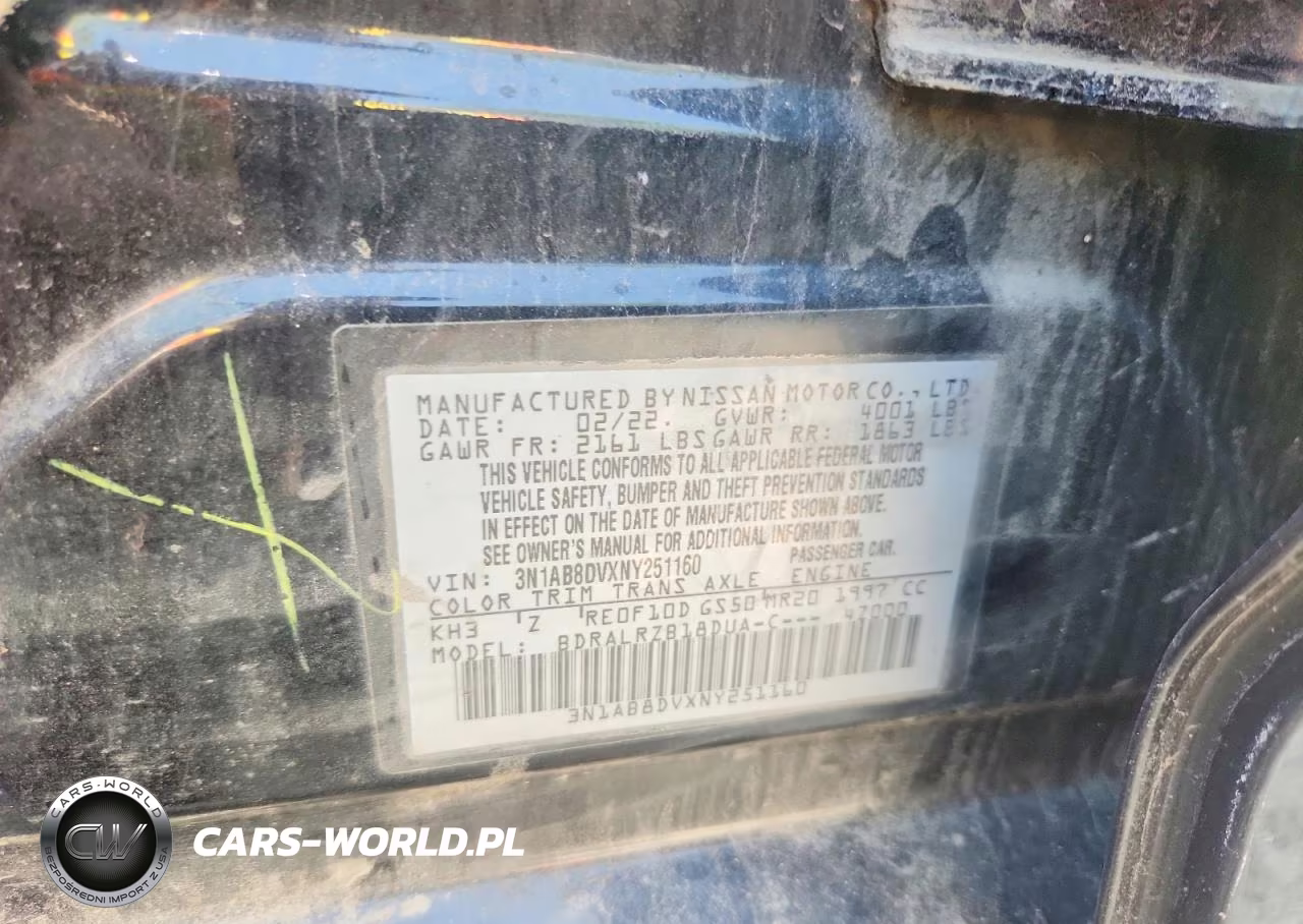2022 Nissan Sentra Sr VIN:3N1AB8DVXNY251160 - 12