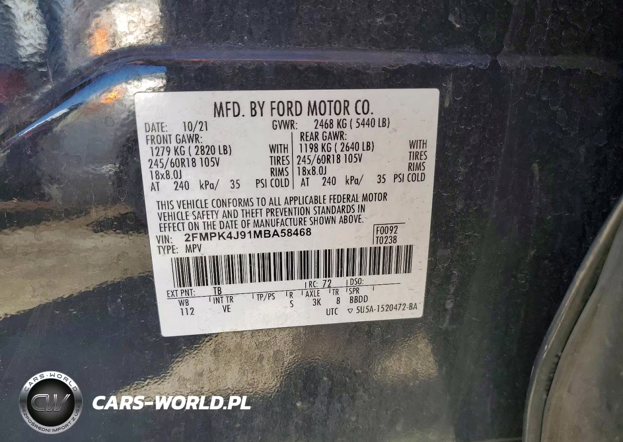 2021 Ford Edge Sel VIN:2FMPK4J91MBA58468 - 13