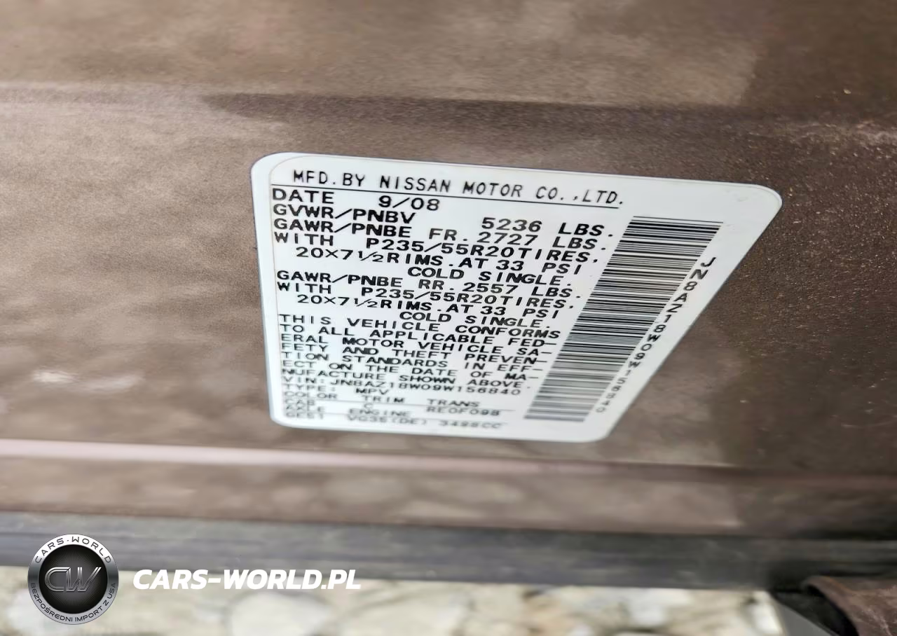 2009 Nissan Murano S VIN:JN8AZ18W09W156840 - 13