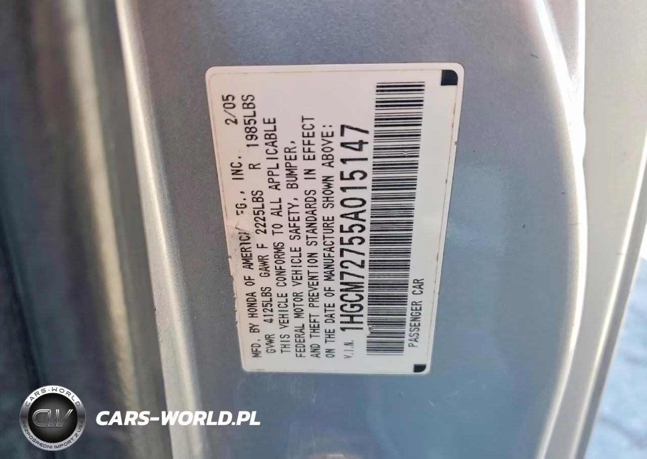 2005 Honda Accord Ex VIN:1HGCM72755A015147 - 12