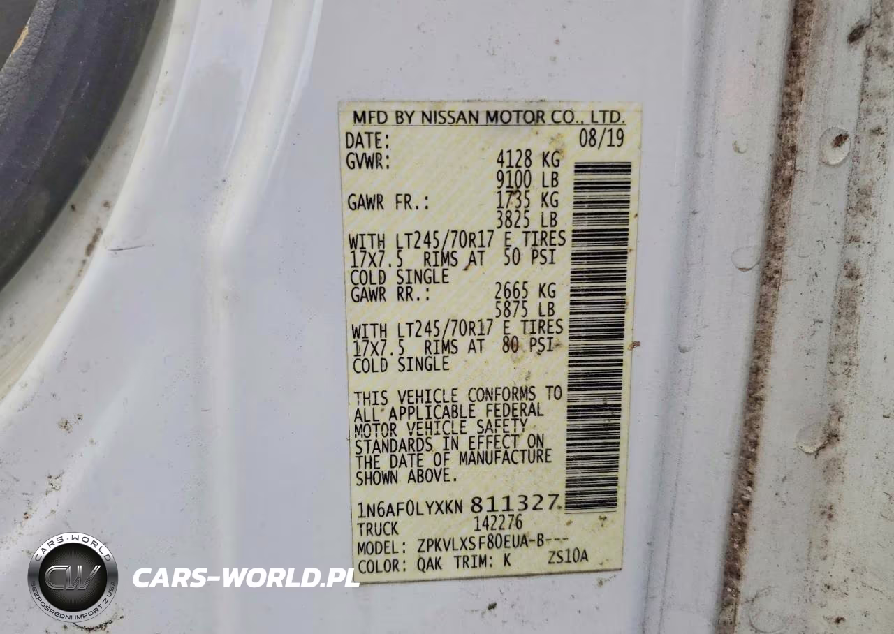 2019 Nissan Nv 2500 Delivery Van VIN:1N6AF0LYXKN811327 - 13