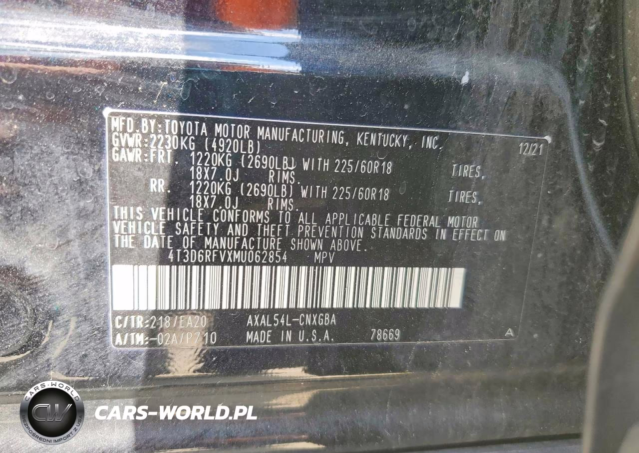 2021 Toyota Rav4 Limited VIN:4T3D6RFVXMU062854 - 13