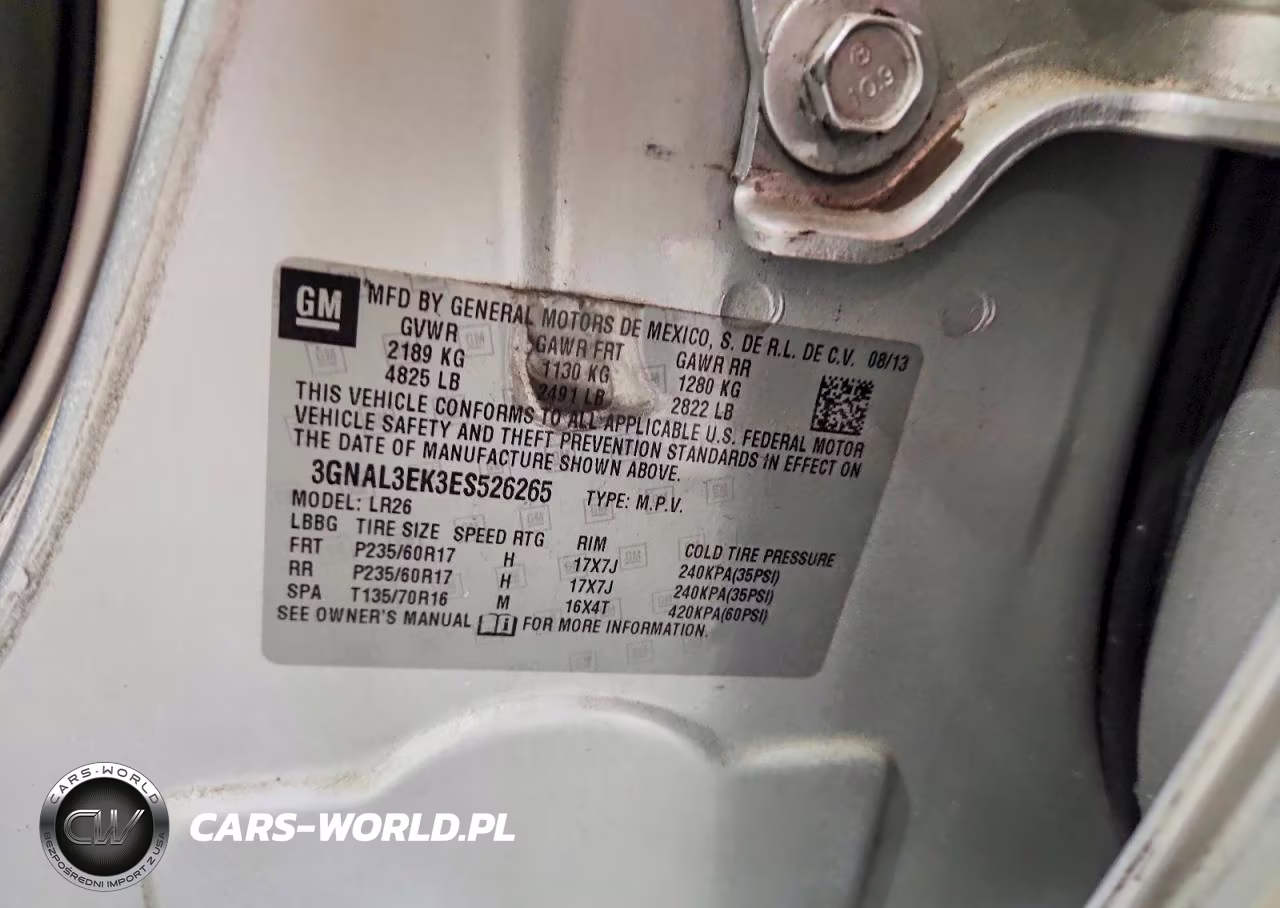 2014 Chevrolet Captiva Lt VIN:3GNAL3EK3ES526265 - 13