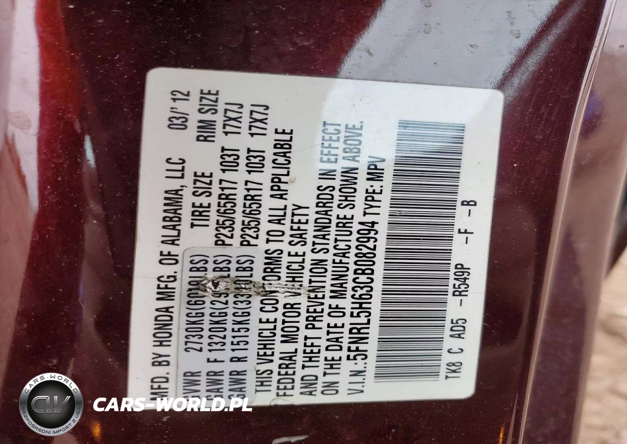 2012 Honda Odyssey Exl VIN:5FNRL5H63CB082994 - 13