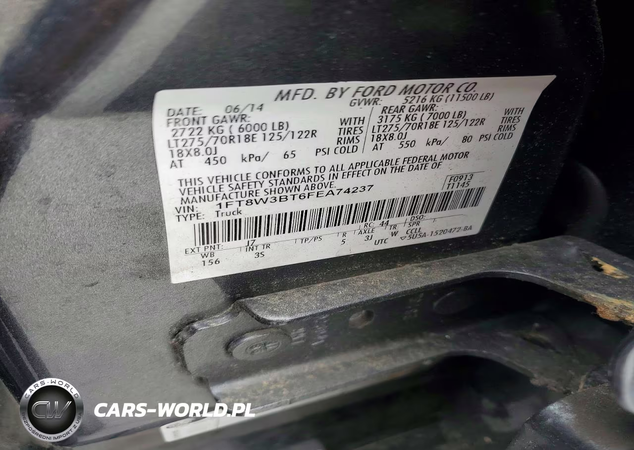 2015 Ford F350 Super Duty VIN:1FT8W3BT6FEA74237 - 12