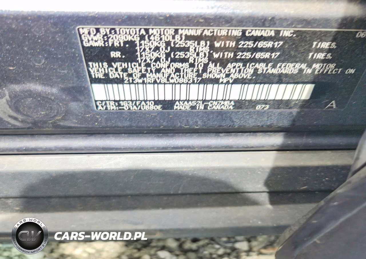 2020 Toyota Rav4 Xle VIN:2T3W1RFV8LW086317 - 12