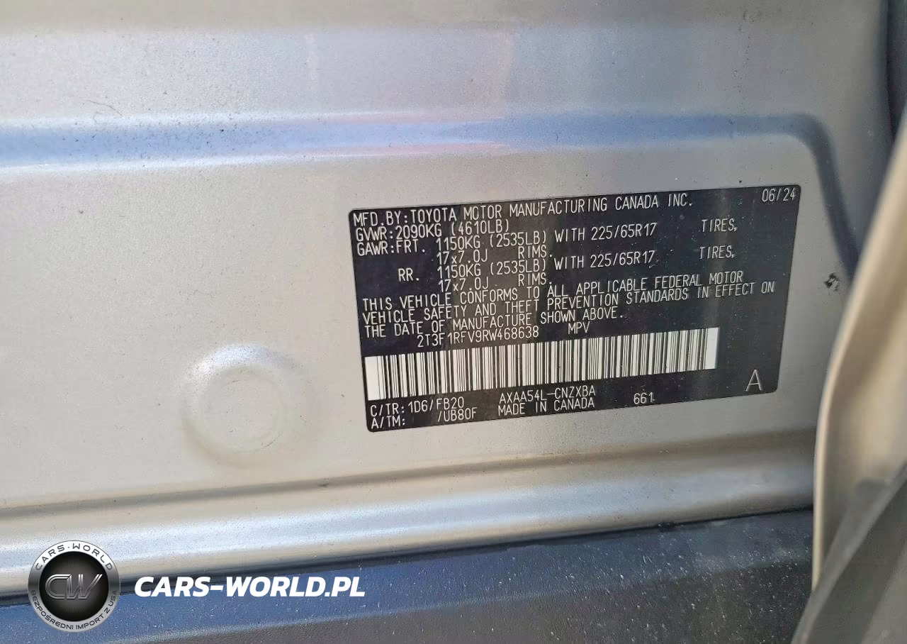 2024 Toyota Rav4 Le VIN:2T3F1RFV9RW468638 - 13