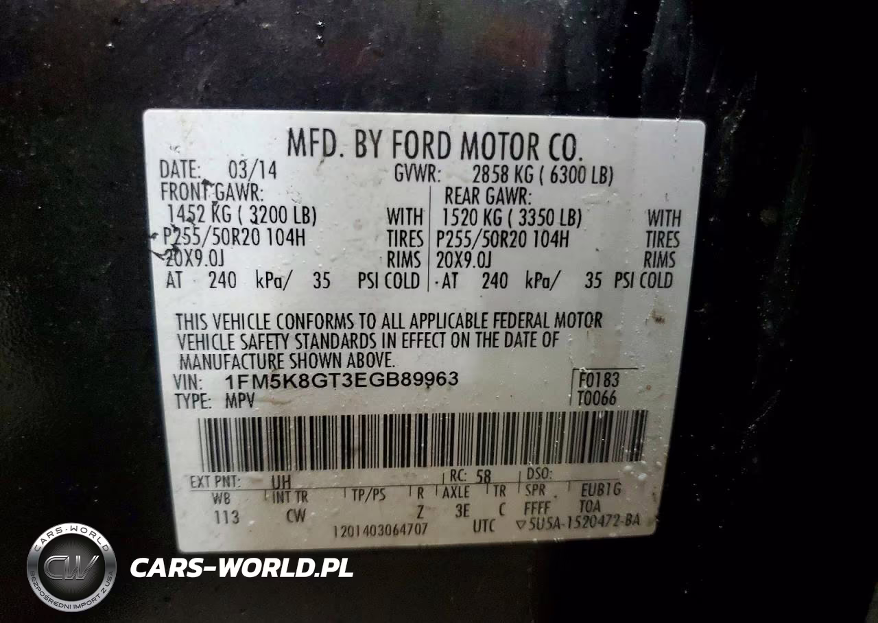 2014 Ford Explorer Sport VIN:1FM5K8GT3EGB89963 - 13