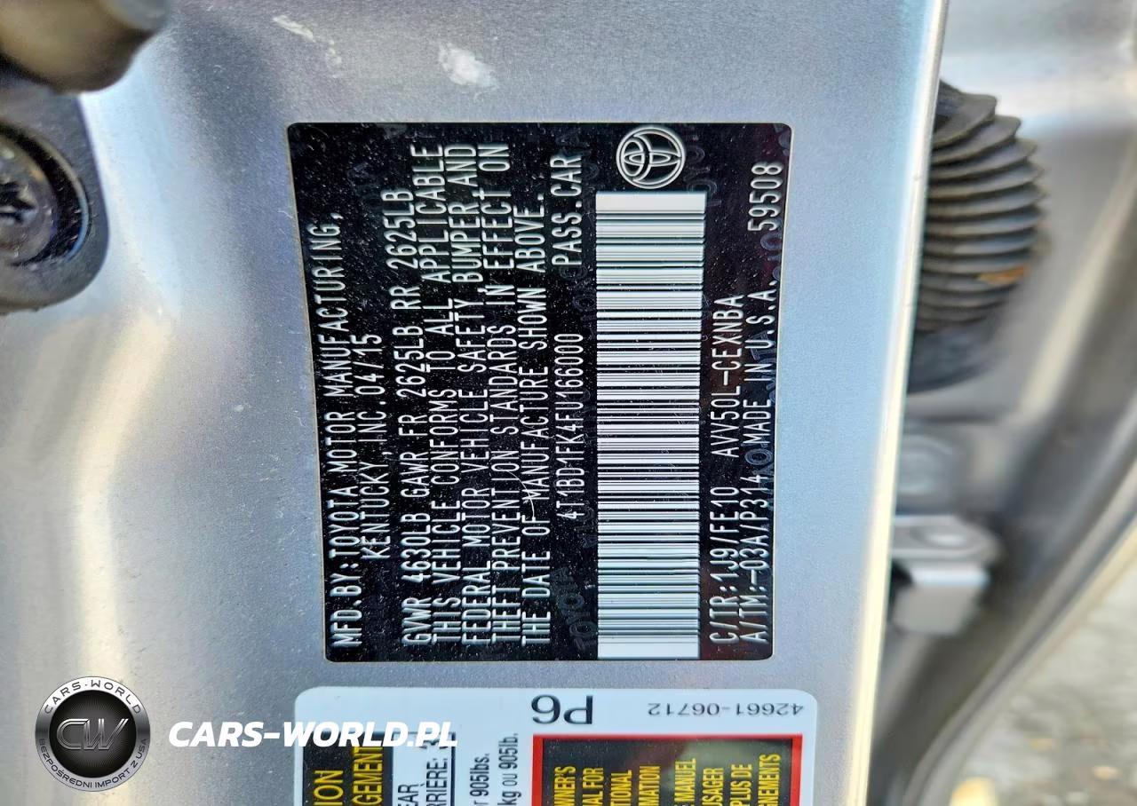 2015 Toyota Camry Hybrid Le VIN:4T1BD1FK4FU166000 - 12