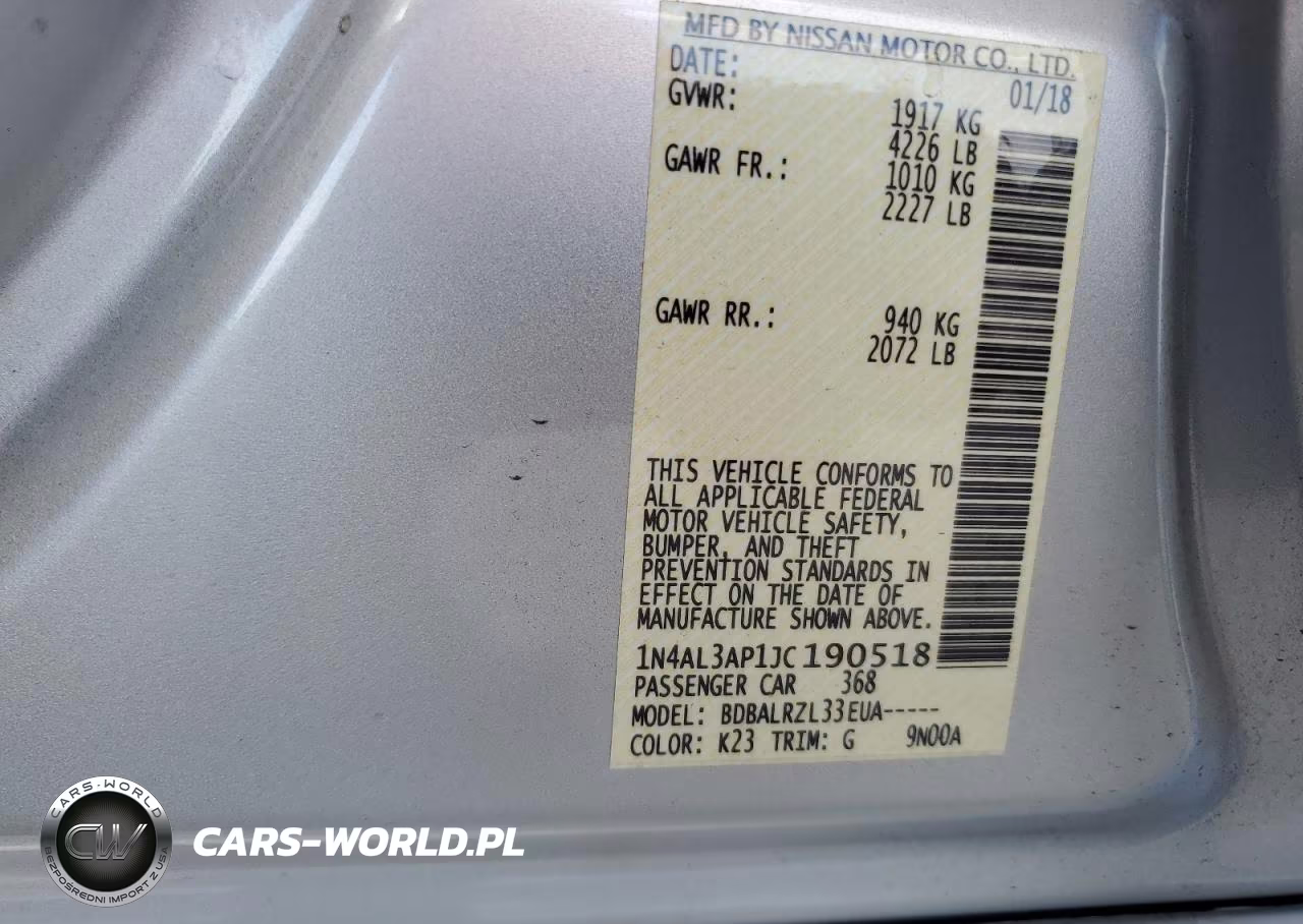 2018 Nissan Altima 2.5 Sl VIN:1N4AL3AP1JC190518 - 13