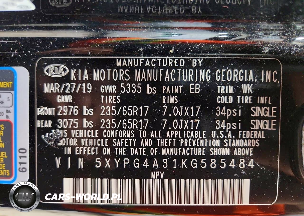 2019 Kia Sorento L VIN:5XYPG4A31KG585484 - 14