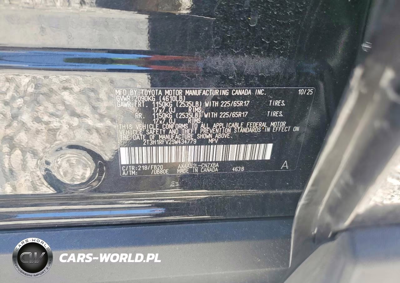 2025 Toyota Rav4 Le VIN:2T3H1RFV2SW434779 - 13
