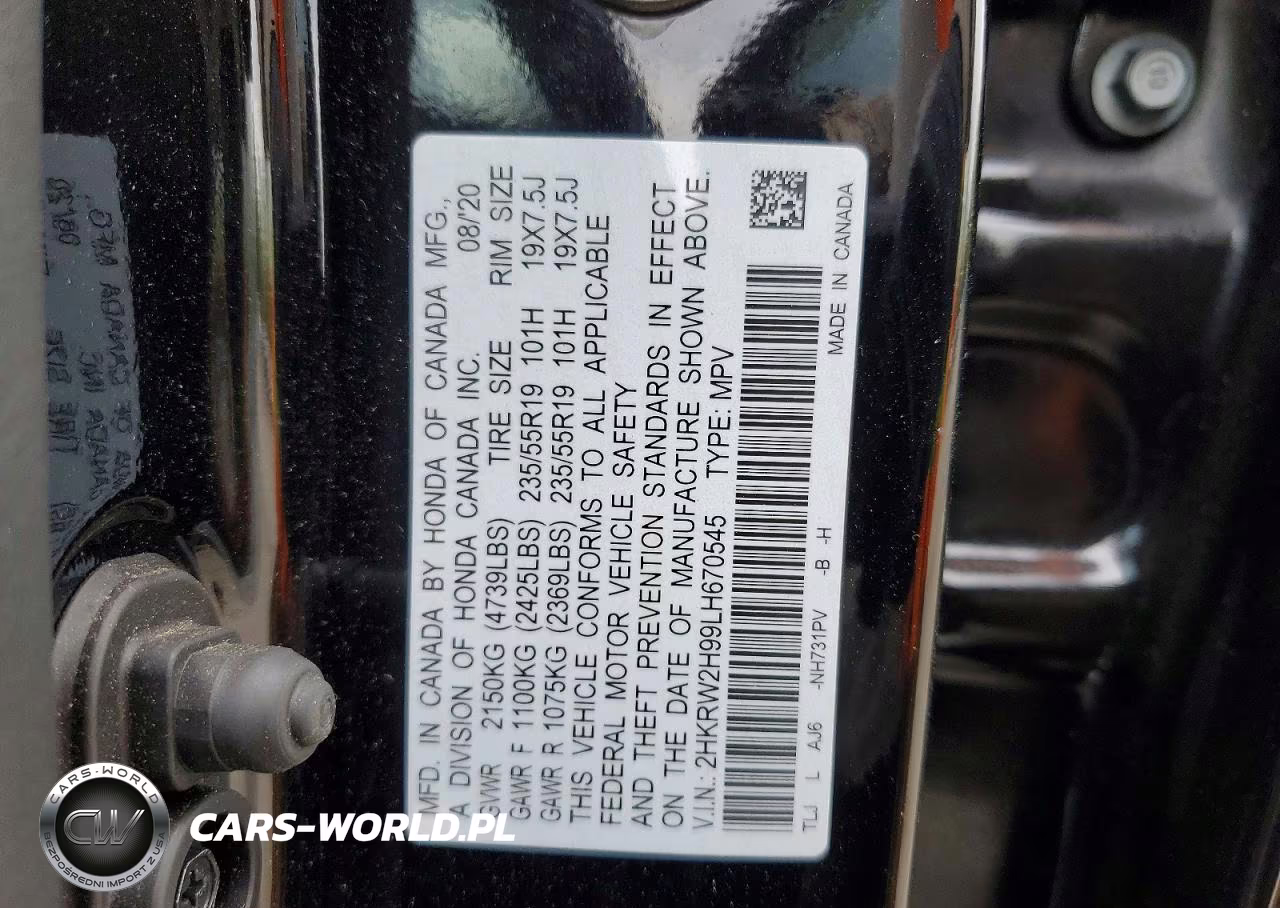 2020 Honda Cr-V Touring VIN:2HKRW2H99LH670545 - 13