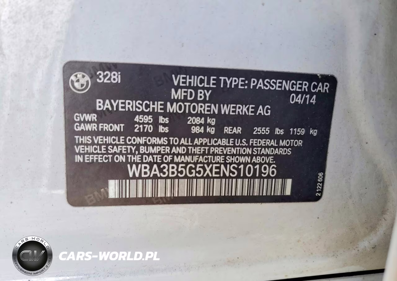 2014 BMW 328 Xi Sulev VIN:WBA3B5G5XENS10196 - 12