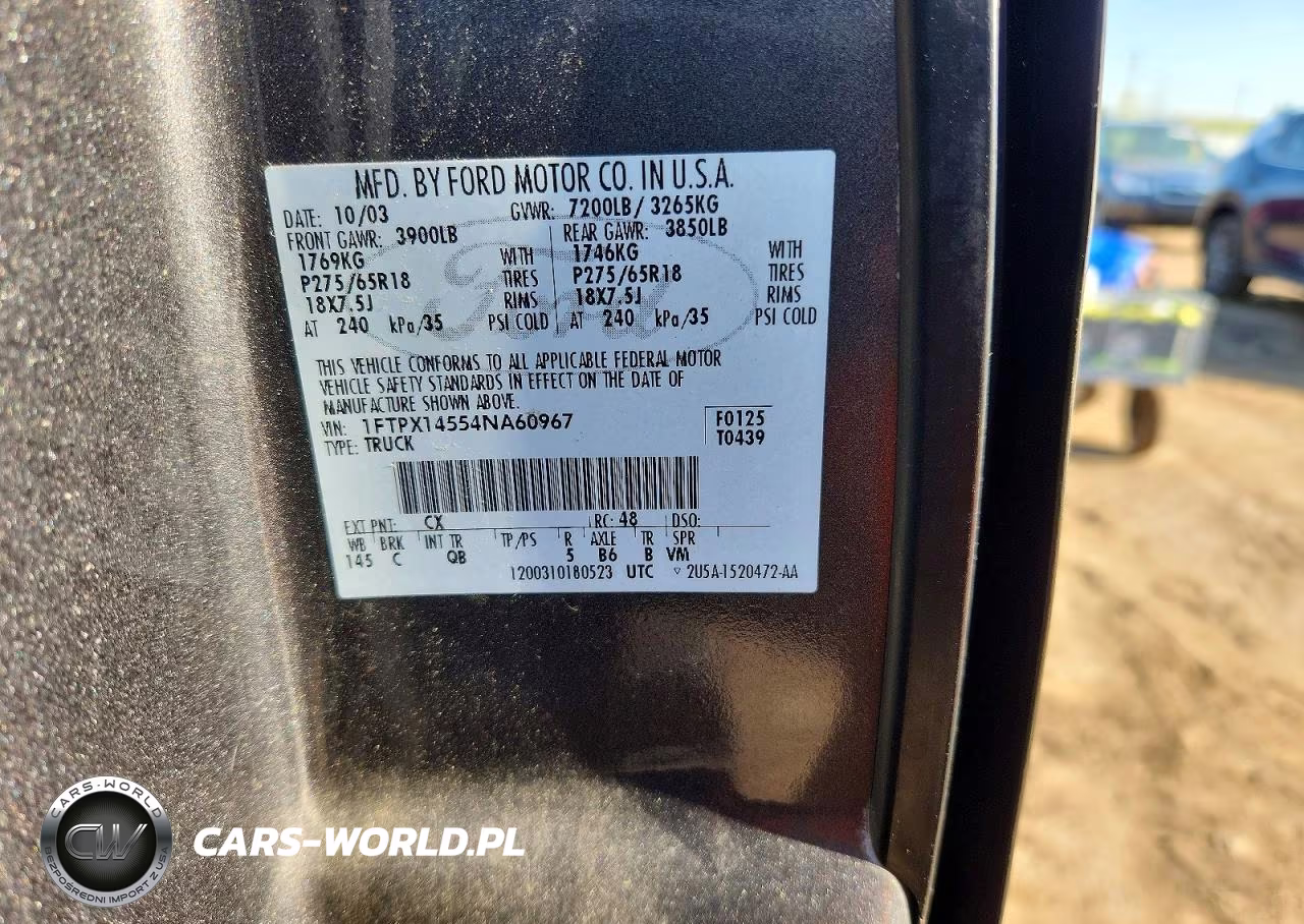 2004 Ford F150 VIN:1FTPX14554NA60967 - 12