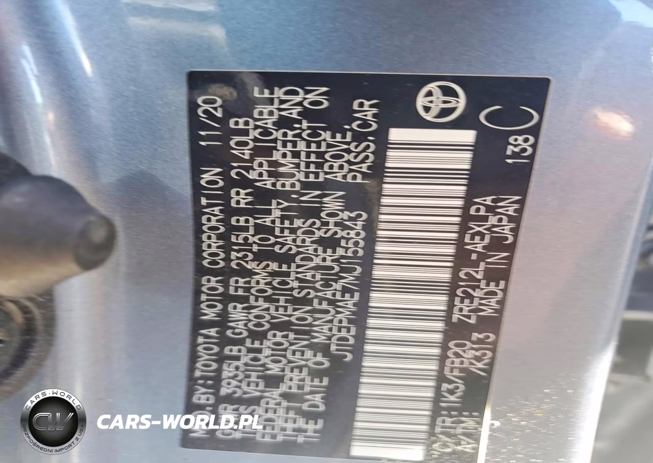 2021 Toyota Corolla Le VIN:JTDEPMAE7MJ155843 - 12