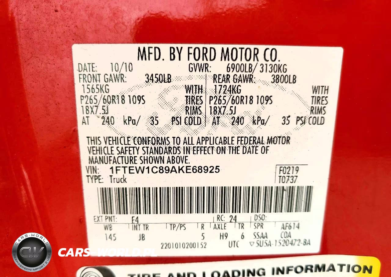 2010 Ford F150 Supercrew VIN:1FTEW1C89AKE68925 - 12