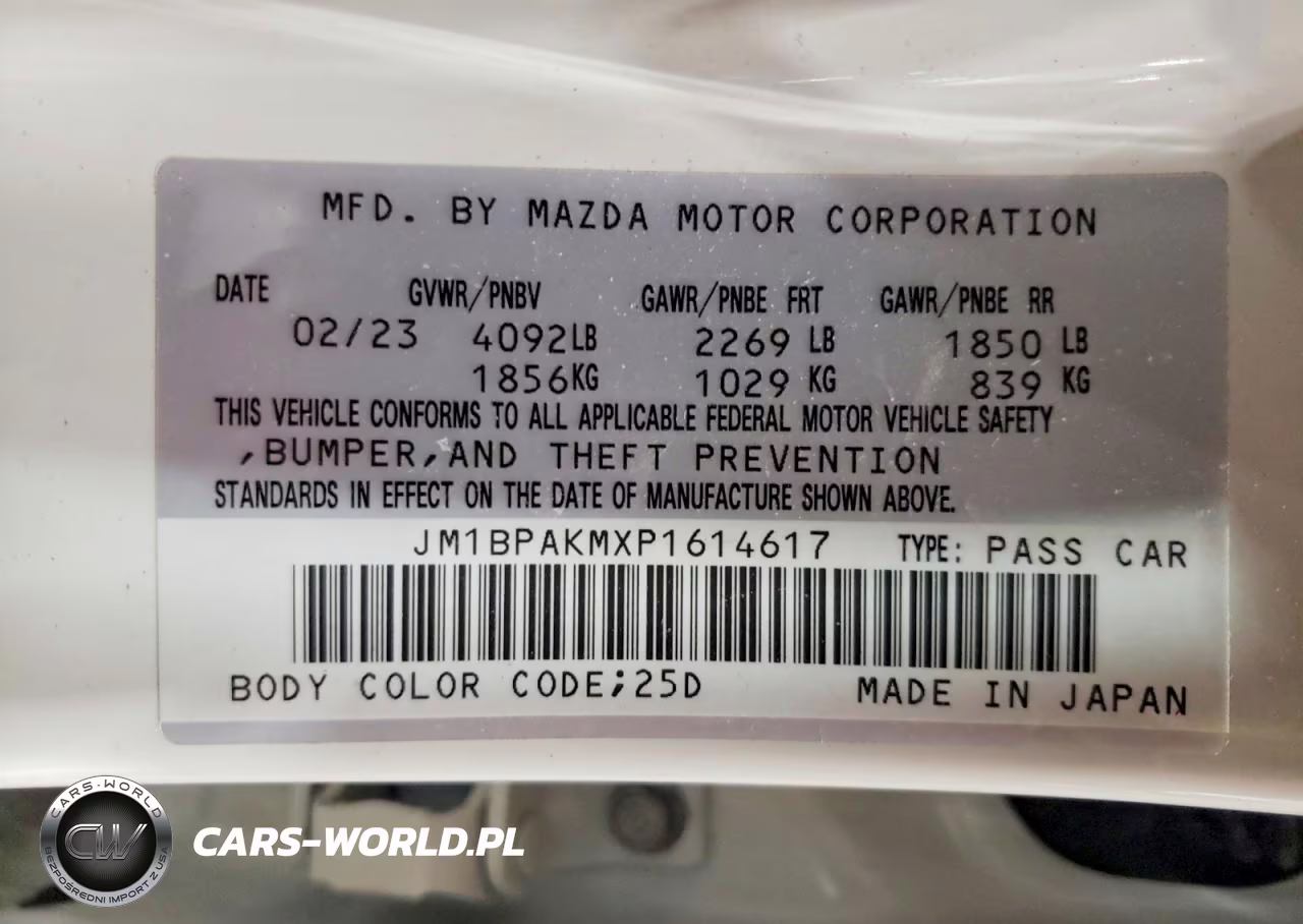 2023 Mazda 3 Select VIN:JM1BPAKMXP1614617 - 12