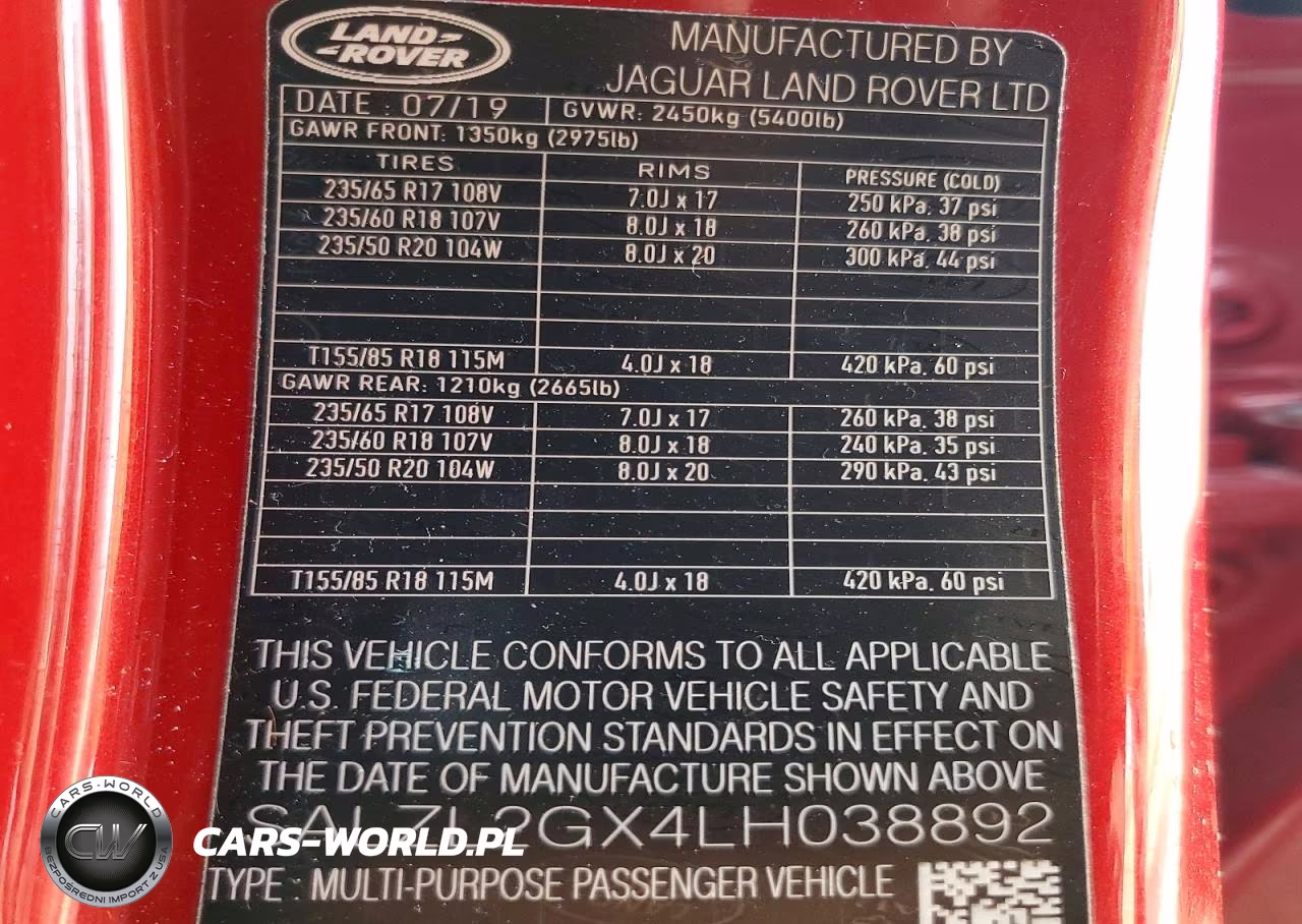 2020 Land Rover Range Rover Evoque Se VIN:SALZL2GX4LH038892 - 12