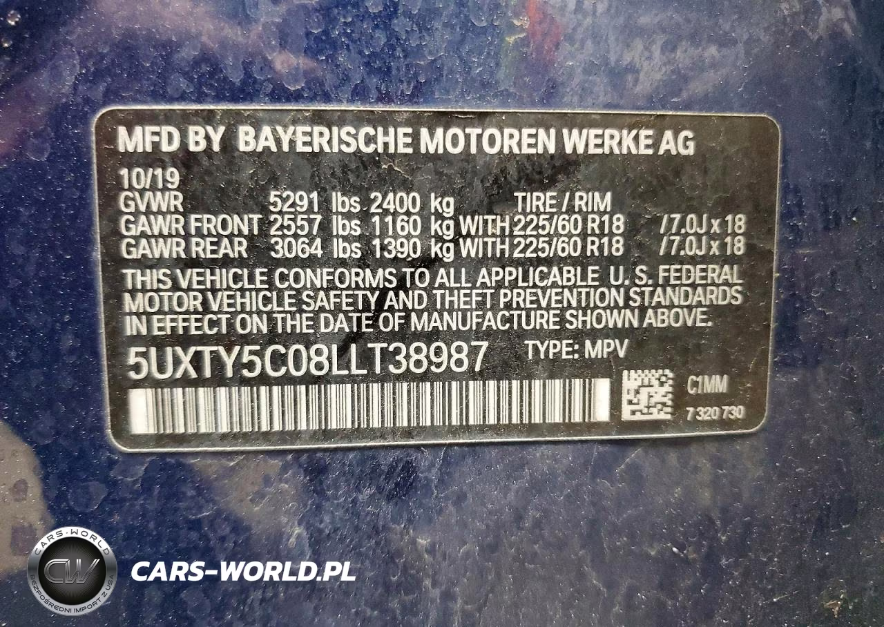 2020 BMW X3 xDrive30I VIN:5UXTY5C08LLT38987 - 14