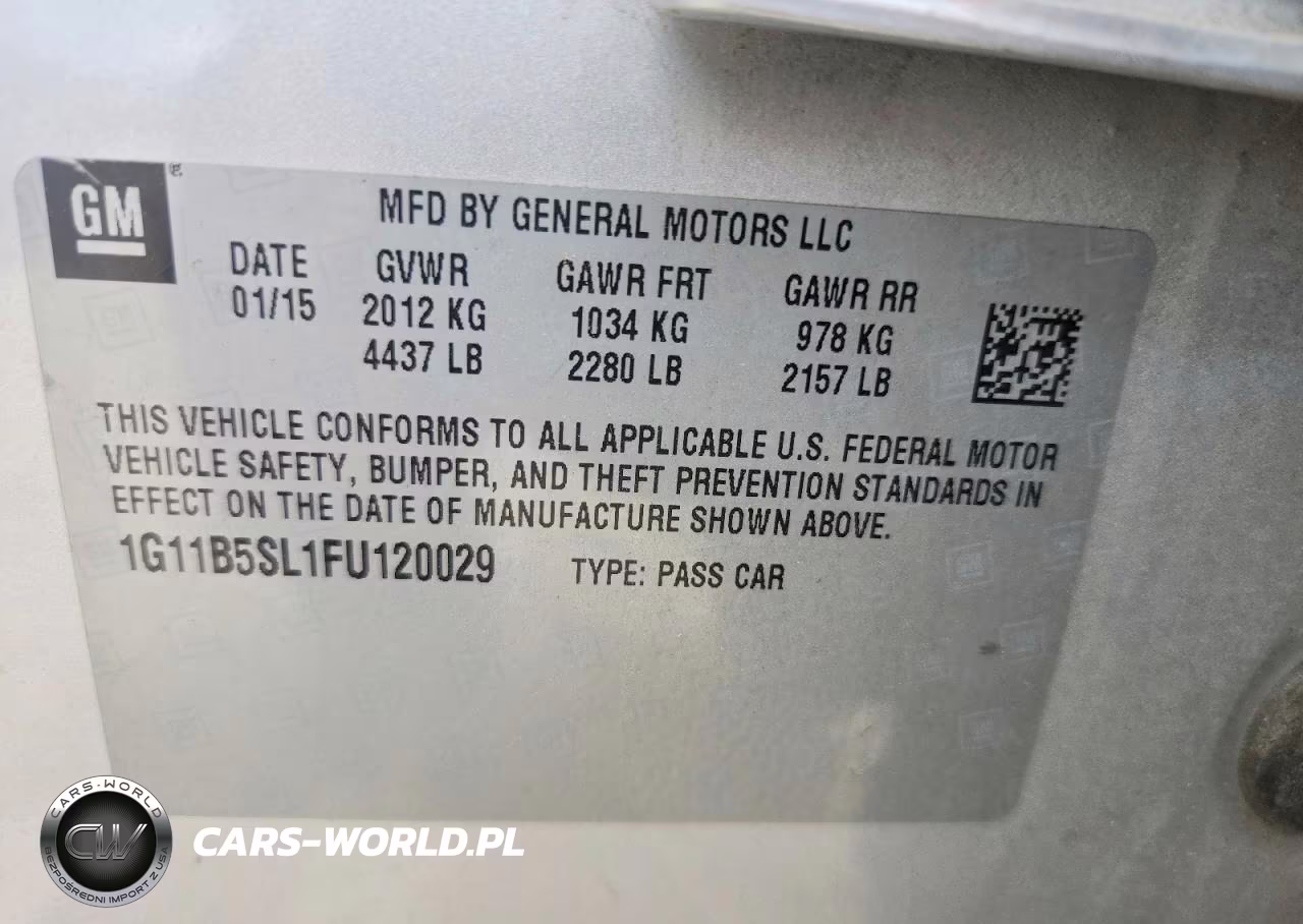 2015 Chevrolet Malibu Ls VIN:1G11B5SL1FU120029 - 12