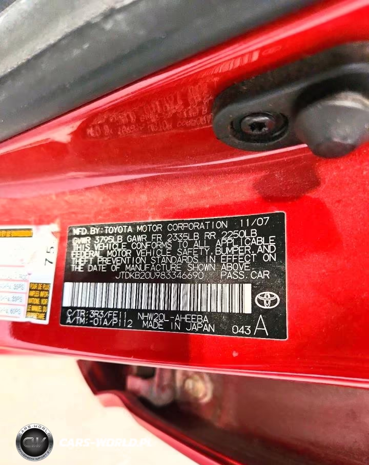 2008 Toyota Prius Base VIN:JTDKB20U983346690 - 12
