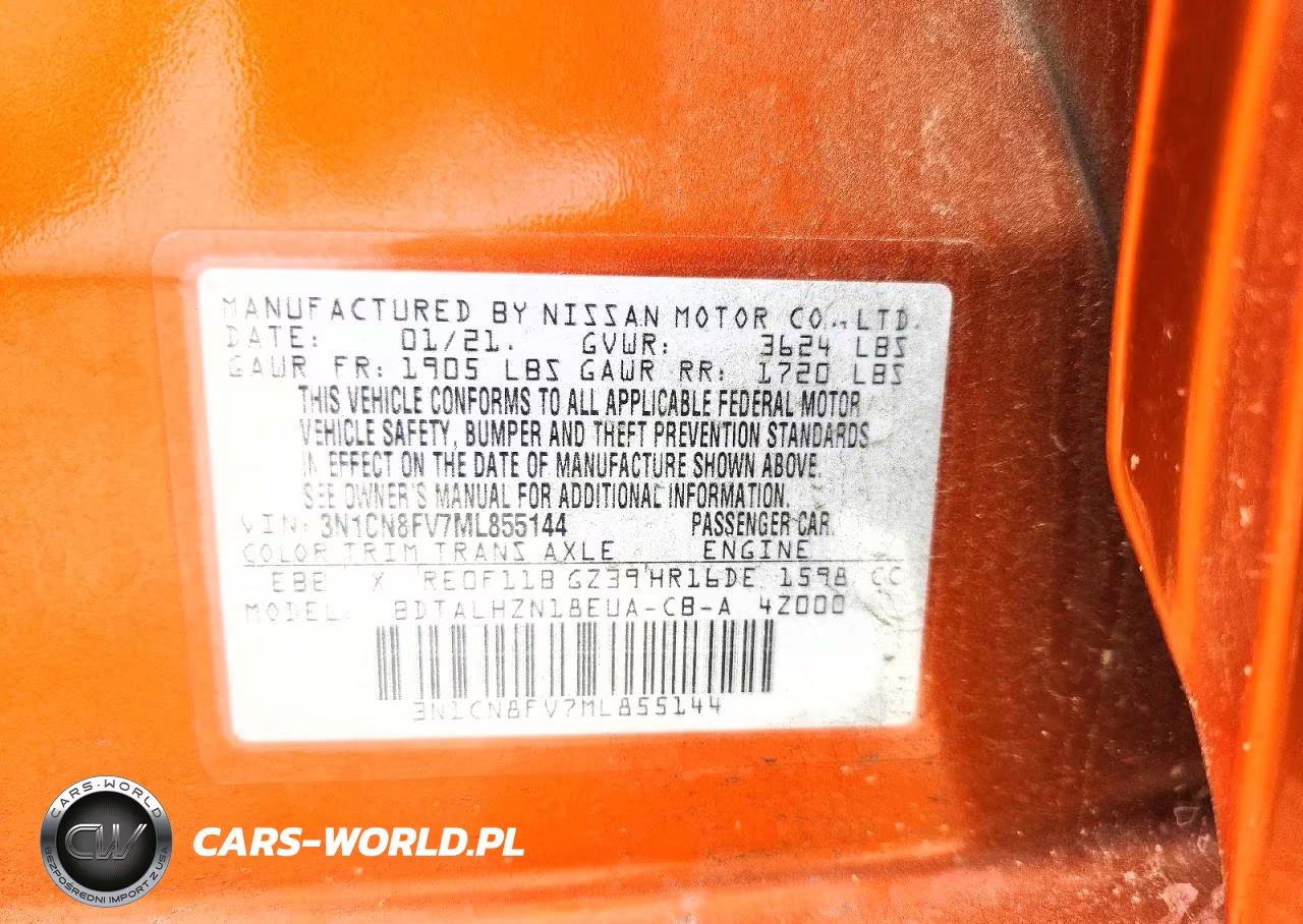 2021 Nissan Versa Sr VIN:3N1CN8FV7ML855144 - 13