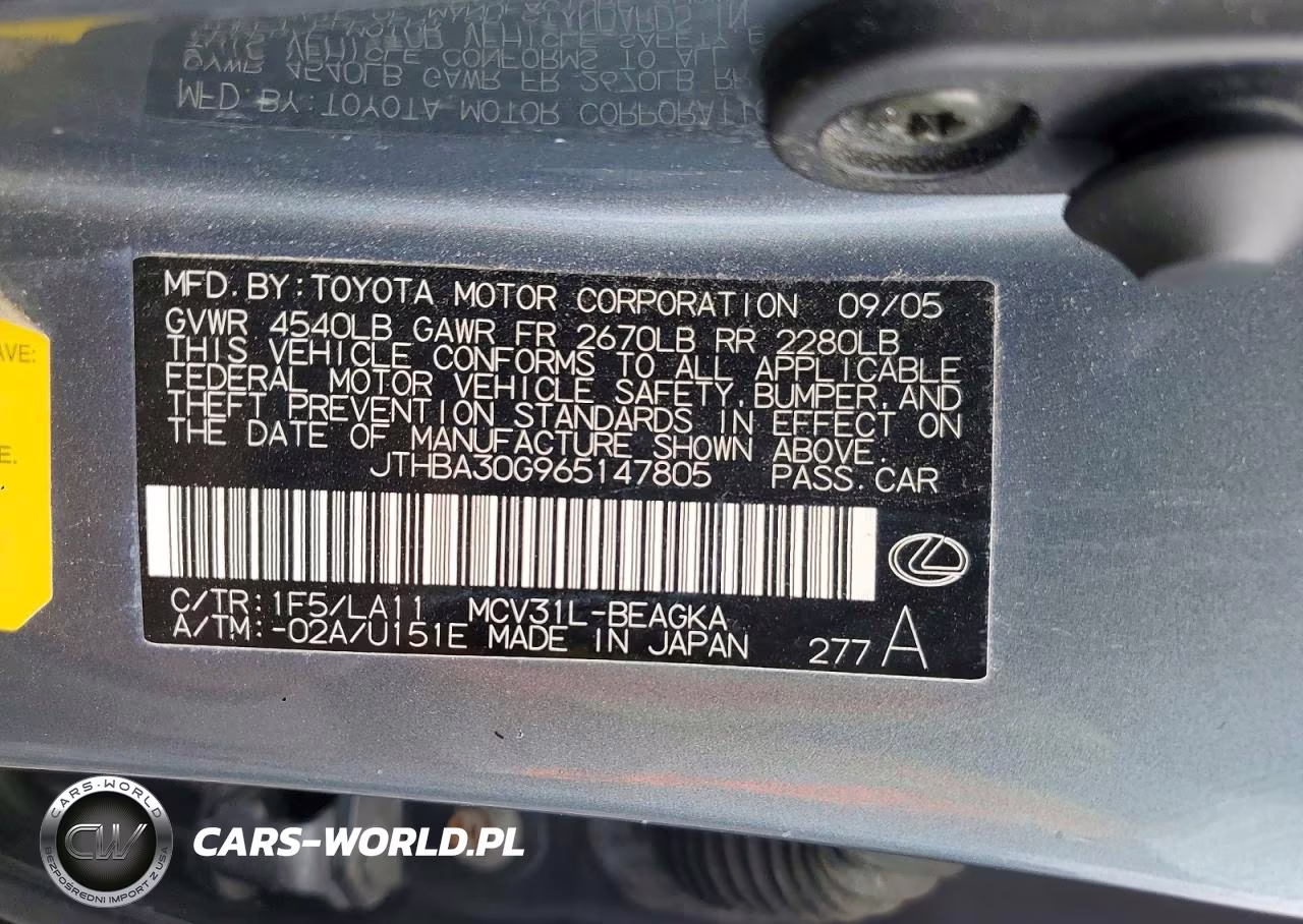 2006 Lexus Es 330 VIN:JTHBA30G965147805 - 12