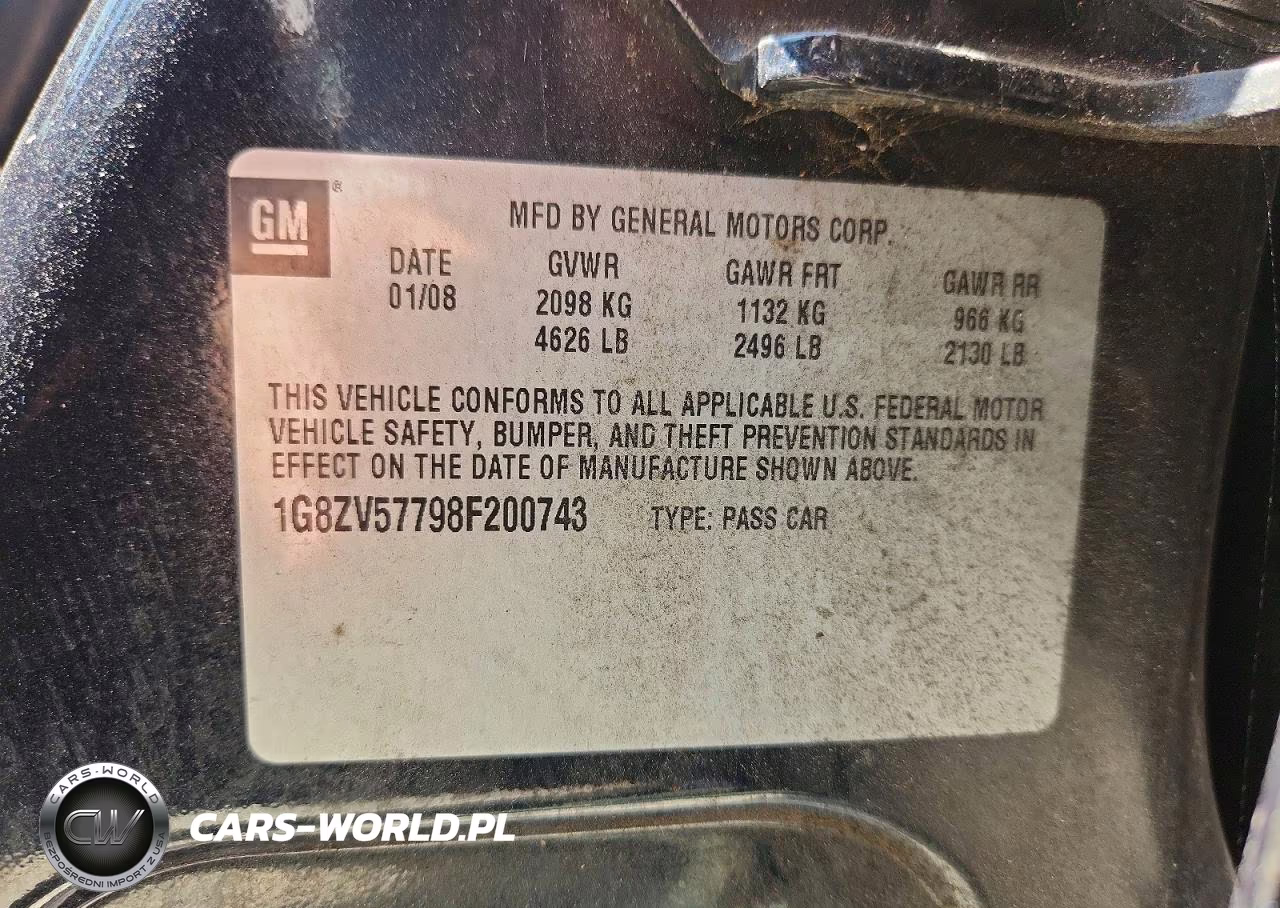 2008 Saturn Aura Xr VIN:1G8ZV57798F200743 - 12