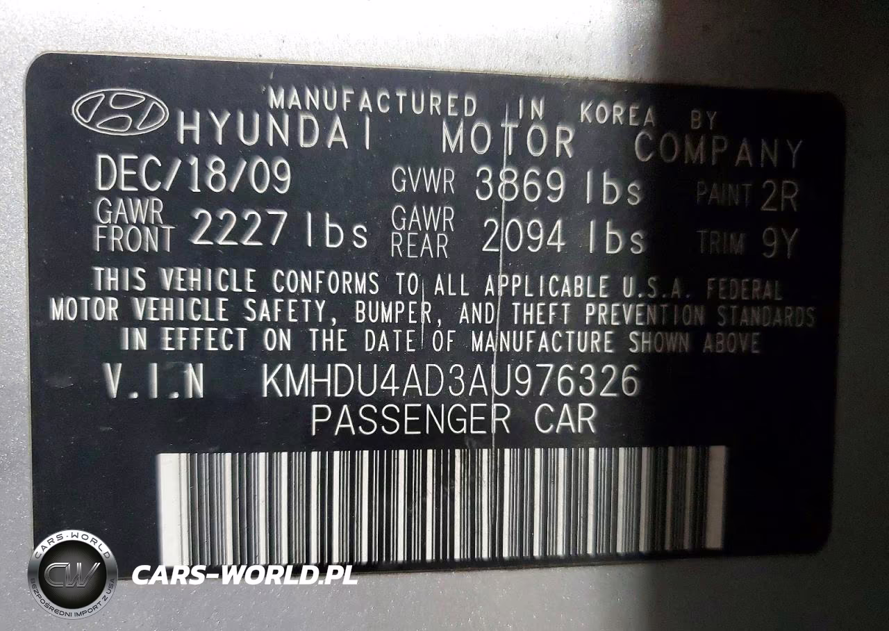 2010 Hyundai Elantra Gls VIN:KMHDU4AD3AU976326 - 13