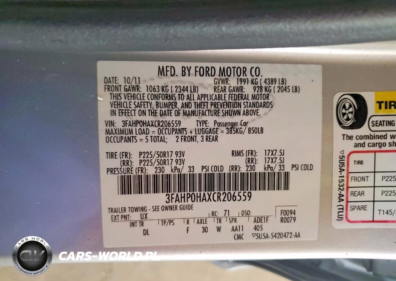 2012 Ford Fusion Se VIN:3FAHP0HAXCR206559 - 12